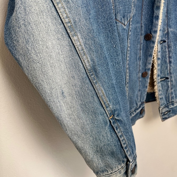Levi's Denim Jean Jacket Men’s Small Trucker 70520-3790 Sherpa Lining Vintage - Picture 4 of 8
